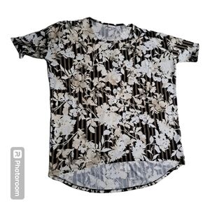 3 FOR 12 SALE Lularoe Striped Floral XL Short Sleeve Shirt